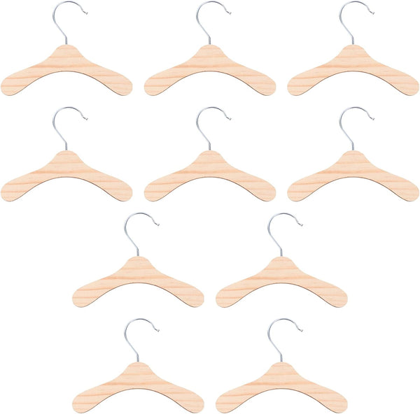 10Pcs Wooden Pet Hangers - Compact and Lightweight Clothing Rack for Small Dogs, 5.51 Inch Durable Wood Hangers