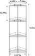 HuggieGems 4 Tier Floor Standing Corner Shower Caddy Organizer Shelf with Hooks, Bathroom Shelves Stand Rack, Silver