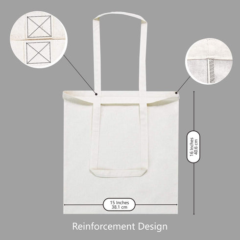 TOPDesign 5 | 12 | 24 | 48 | 192 Pack Economical Cotton Tote Bags, Lightweight Reusable Grocery Shopping Bags