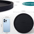 Silicone Bathroom Tray, Round Vanity Decorative Soap Holder for Kitchen Countertop, 9 Inch, Black