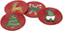 Set 4 (4") Folkulture Coasters of | Holiday Magic Beaded Handmade Round Drink Coasters for Coffee Table & Bar | Boho
