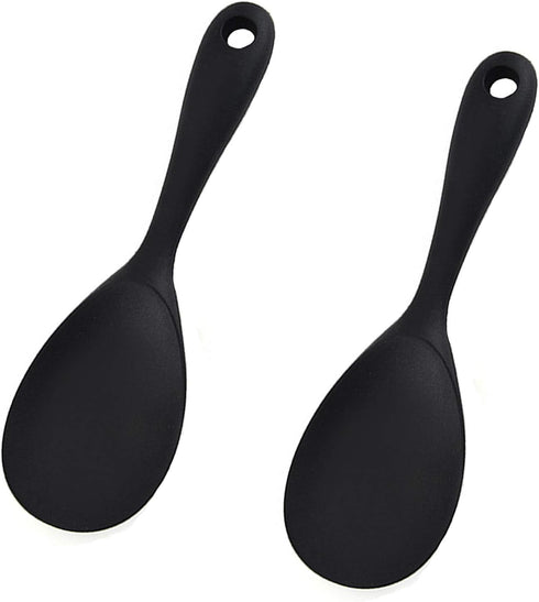 Silicone Rice Paddle Spoon Set of 2, Non Stick Heat Resistant Kitchen Gadge for Rice, Mashed Potato