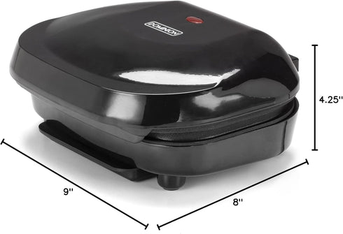 Dominion Classic Plate Electric Indoor Grill - 2-Serving Panini Press, Easy Storage & Clean, Black