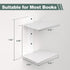 4 2 Pack(White) Mefirt Invisible Floating Bookshelves for Wall, Tier Vertical Spine Book Tower, Heavy Duty Floating