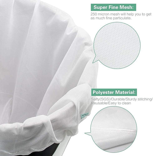 3 Pack 22"26" 250 Brew Bags Extra Large Reusable Micron Fine Mesh Bag for Fruit Cider Apple Grape Wine Beer Press