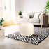 Round Faux Leather Ottoman Chic Footstool Ottoman with Style, Storage Solution for Living Room Furniture.