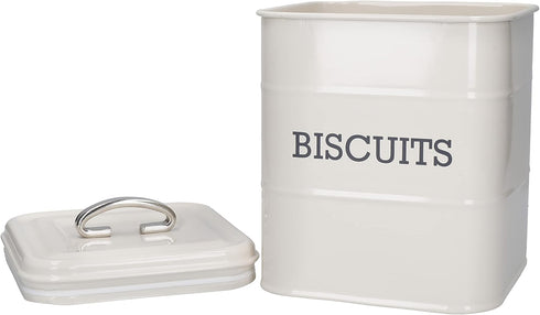 Living Nostalgia Biscuit Tin, 14.5 x 19 cm, Metal, Antique Cream