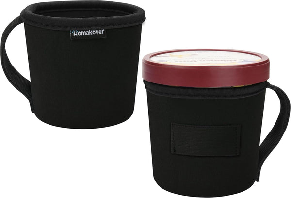 Homakover Ice Cream Sleeve Pint Sized Cooler Cover Neoprene Insulator, Hard Bottom Ice