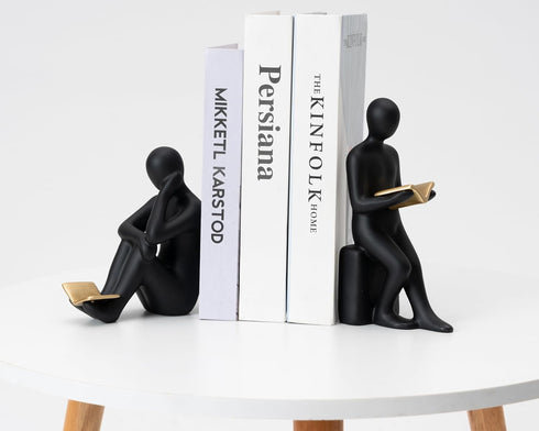 Reading Book Thinker Statue for Study Library Bookshelf Reading Nook Decoration, Book Reader Club Gifts, Librarian