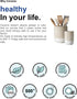 LE TAUCI Utensil Holder, 7.3"+5.4" Ceramic Kitchen Utensil Holder for Countertop, Set of 2, Arctic White, Boho