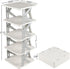 Eagrye 5 Closet, Tier Vertical Narrow Shoe Storage Organizer for Saving Space, Gray Plastic Small Collapsible Shoe Rack