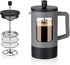 YOLIFE 12oz French Press Coffee Maker, 1 Cup, Heat-resistant Borosilicate Glass, 4-Level Filters, Portable Cold Brew
