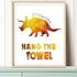 CHIEN-CHI LILI Wash Your Hands Dinosaur Bathroom Art Prints Set of 4 (8”X10”), Motivational Quote Decor for Kids