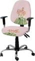 Cactus Computer Office Chair Cover, Red Flower Blossom, Stretchable Desk Chair Covers, Soft Polyester Universal