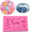 2Pcs/Set Christmas Tree Silicone Mold, Santa Claus, Reindeer, Snowflake, Snowman for DIY Chocolate, Cake Decor