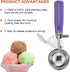 Ice Cream Scoop, Small Size Cookie Scoop with Trigger Release for Meatballs, Melon, and Ice Cream, Stainless Steel