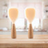 2 Pack Silicone Rice Paddle Spoon with Wood Handle, Nonstick Standing Rice Cooker Spatula Kitchen Tool