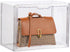 FABROK Clear Book Storage Organizer Box - Plastic Stackable Book Display Case with Magnetic Door - Assemble Storage