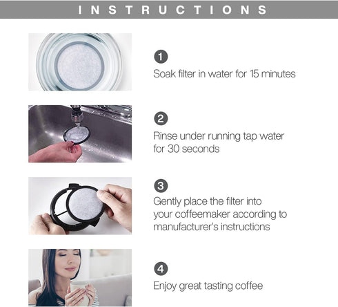 Coffee Filter Disks with Frame for Mr. Coffee Brewers, 6 Pcs Filters and 1 Holder Frame, Compatible with MrCoffee