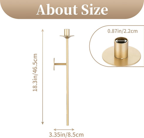 Set 2 Sziqiqi Wall Candle Holder Gold: Candle Sconces Wall Decor of for Dining Room Wall Hanging Candle Sticks Holder