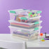Sterilite Medium Clip Box, 4-Pack Stackable Small Storage Bin with Latching Lid, Clear Plastic Container for Office,