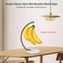 Black Banana Holder with Marble Base, Metal Hanger Tree Stand for Fresh Fruit Storage, Freestanding Kitchen Organizer