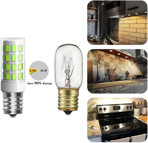 E17 LED Bulbs 3 Pack, 3.5W (35W Halogen Equivalent) 350 Lumen AC120V E17 Bulb for Under Microwave Light, Over Stove