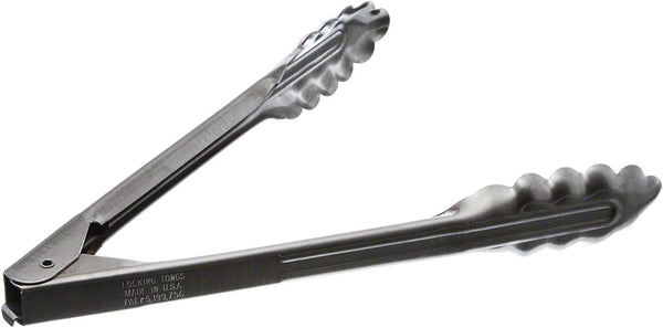 Edlund 4409 HDL Heavy Duty Stainless Steel Restaurant Tongs - 9 Inch with Lock - 2 Pack