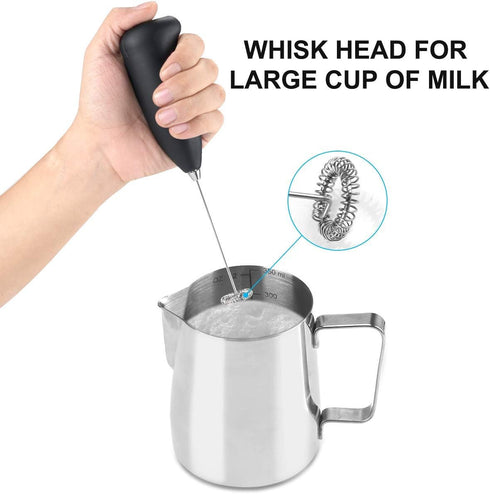 Onwon Handheld Electric Milk Frother, Battery Operated Mixer Whisk for Coffee, Latte, Cappuccino, Hot Chocolate