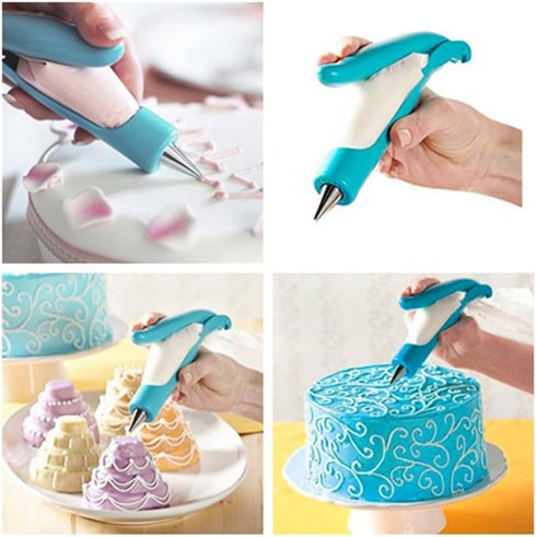 Yakamoz DIY Cake Decorating Pen Kit with Icing Piping Tips, Nozzles, Bag, Sugar Craft Fondant Tool