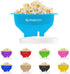 Collapsible Silicone Microwave Hot Air Popcorn Popper Bowl with Lid and Handles - Aqua