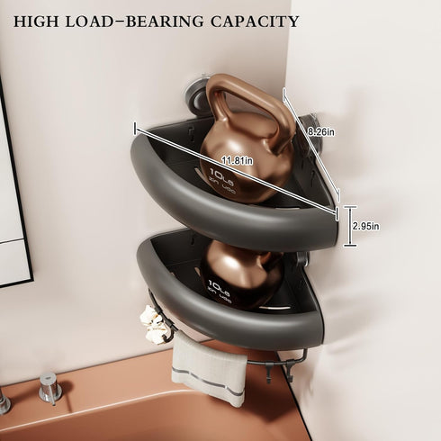 1 Pack CICUFY Shower Caddy Suction Cup, No Drilling Corner Shower Shelves, Rust Proof Bathroom Storage Organizer