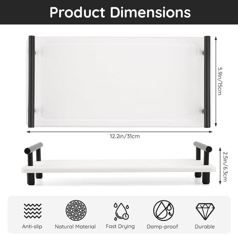 Segbeauty Sink Caddy, Large Bathroom Tray with Handle, Fast Drying Diatomaceous Earth Vanity Tray, Kitchen Organizer