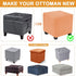Ottoman Cover Square Stretch Soft Folding Storage Ottoman Cover Slipcovers Square Footrest Stool Slipcovers
