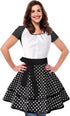 Violet Mist Cute Vintage Apron for Women, White Polka Dots Retro French Maid Cooking Kitchen Apron, Adjustable Gift