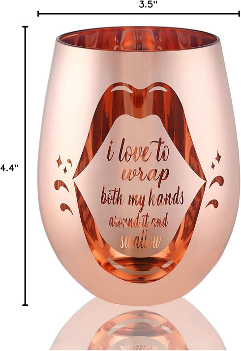 Naughty Bachelorette Gifts, Funny Gag Gifts for Women, I Love To Wrap Both My Hands Around It Wine Glass
