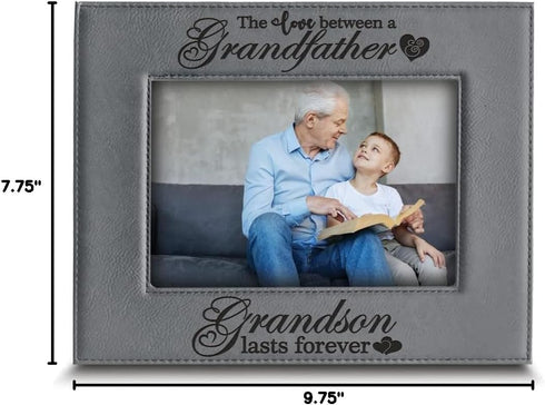 BELLA BUSTA-The Love Between a Grandfather & Granddaughter, Grandson Lasts Forever, Laser Engraved Picture Frame