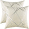 GIGIZAZA Decorative Couch Pillow Covers, Set of 2, 24 x 24 White Thick Cushion Pillows for Sofa