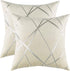 GIGIZAZA Decorative Couch Pillow Covers, Set of 2, 24 x 24 White Thick Cushion Pillows for Sofa