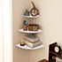 1Pack 6 Corner Shelf Wall Mount, Floating Corner Shelves,Corner withs Wire Hole for TV, Cable Box,Corner Wall Shelf