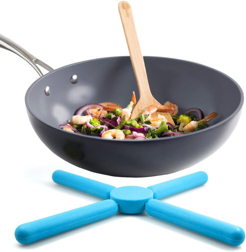 SourceTon 6 Pack Non-Slip Foldable Silicone Trivets in Cute Colors, Pot Holder, Hot Pad, Bonus Spoon Rest/Balloon Whisk