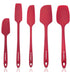 KITCHENLOVE 5 Piece Premium Silicone Spatula Set - 600°F Heat Resistant Non-Stick for Baking, Cooking, Mixing - Red