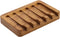HTB Soap Dish with Slanted Waterfall Design, Teak Wood Bar Soap Holder for Shower, Bathroom, Kitchen