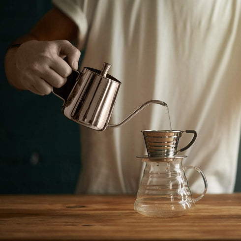 GWHOLE Small Pour Over Gooseneck Coffee Kettle, 350ML/12 Oz, Long Narrow Drip Spout Tea Pot for Stove Top