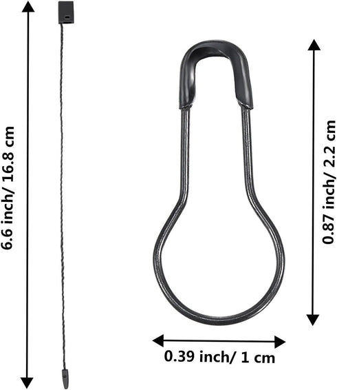 Hestya 500 Pieces Hang Tag String – Black, 500 Pieces Black Pins, 6.6 Inch Nylon String Price Tags, Plastic Fastener,