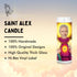 Alex Celebrity Glass Jar Candle, Unscented Handmade Soy Wax Votive Candle, Unique Home Decor Collectible