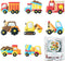 Transportation/Vehicles Cookie Cutters with Matching Stencils - Set of 16, Truck, Tractor, Fire Engine, Excavator
