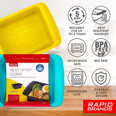 Rapid Ramen Cooker, Microwavable Cookware for Instant Ramen, BPA Free, Dishwasher Safe, Perfect for Dorm or Office