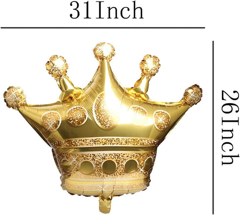 NpeyBeicuelq 4Pcs Gold Crown Foil Balloons, Wedding Bridal Shower Engagement Party Supplies