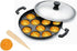 Shriya 12 Pits Appam Maker with Lid, Wooden Stick and Nylon Scrubber, Nonstick Cookware for Appam and Paniyaram